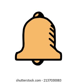 Bell doodle icon isolated on white background