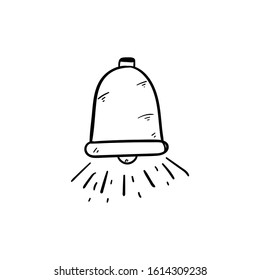 Bell Doodle Icon Vector Hand Drawing 