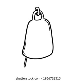 Bell Doodle Vektorsymbol. Zeichnen Skizze Illustration handgezeichnet Cartoon Linie.