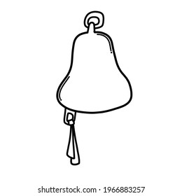 Bell Doodle Vektorsymbol. Zeichnen Skizze Illustration handgezeichnet Cartoon Linie.