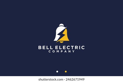 bell with electricity logo design vector silhouette illustration