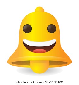 Bell Emjoji Illustration. Vector Art Design Emoticon, Christmas Character Cartoon.