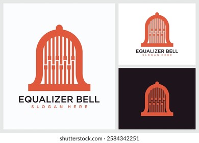 Bell Equalizer Design Inspiration. Bell Equalizer Symbol Logo Vector Template Design, Bell Equalizer Logo Design Vector Illustration	