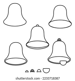 The bell is even contour, the drawing in the details is a vector set from different parts.