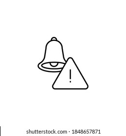 Glocke und Ausrufezeichen, Aufmerksamkeit einfache dünne Linie Symbol Vektorgrafik