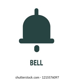 Bell flat icon isolated on white background. Vector illustration. Ringing sign icon.