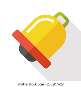 bell flat icon with long shadow