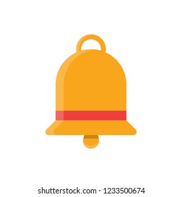 Bell flat icon, notifications symbol on a white background