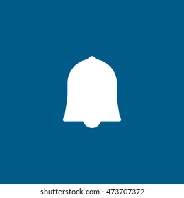 Bell Flat Icon On Blue Background