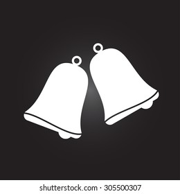 Bell. Flat icon on dark background