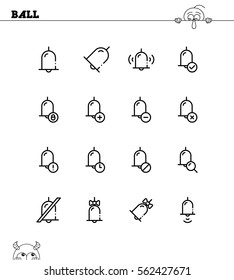 Bell flat icon set. Collection of high quality outline symbols for web design, mobile app. Bell vector thin line icons or logo.