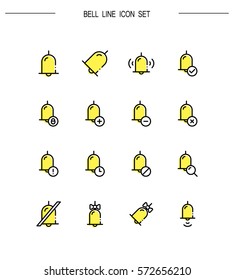 Bell flat icon set. Collection of high quality outline symbols for web design, mobile app. Bell vector thin line icons or logo.