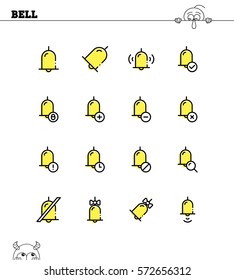 Bell flat icon set. Collection of high quality outline symbols for web design, mobile app. Bell vector thin line icons or logo.