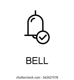 Bell flat icon. Single  high quality outline symbol for web design, mobile app. Bell vector thin line icons or logo.