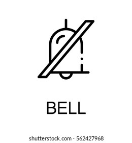 Bell flat icon. Single  high quality outline symbol for web design, mobile app. Bell vector thin line icons or logo.