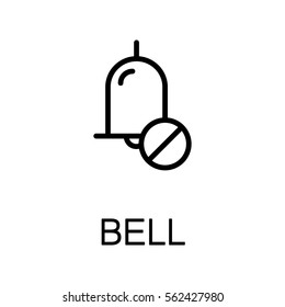 Bell flat icon. Single  high quality outline symbol for web design, mobile app. Bell vector thin line icons or logo.