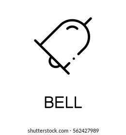 Bell flat icon. Single  high quality outline symbol for web design, mobile app. Bell vector thin line icons or logo.