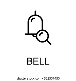 Bell flat icon. Single  high quality outline symbol for web design, mobile app. Bell vector thin line icons or logo.