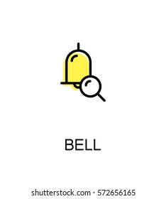 Bell flat icon. Single high quality outline symbol for web design, mobile app. Bell vector thin line icons or logo.