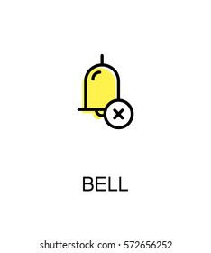 Bell flat icon. Single high quality outline symbol for web design, mobile app. Bell vector thin line icons or logo.