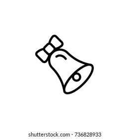 Bell flat icon. Single high quality outline symbol of happy birthday for web design or mobile app. Thin line signs of holiday for design logo, visit card, etc. Outline logo of celebration