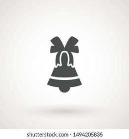 Bell. Flat Vector icon - illustration of christmas bell icon isolated on white.