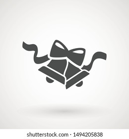Bell. Flat Vector icon - illustration of christmas bell icon isolated on white.