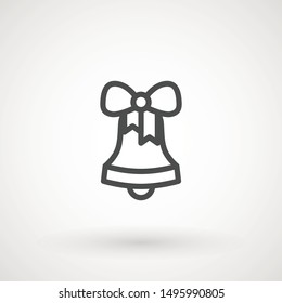 Bell. Flat Vector icon - illustration of christmas bell icon isolated on white.