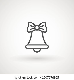Bell. Flat Vector icon - illustration of christmas bell icon isolated on white