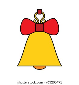 Bell. Flat Vector icon - illustration of christmas golden bell icon isolated on white.