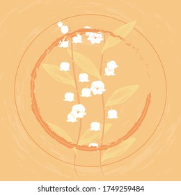 Bell flower with circles background