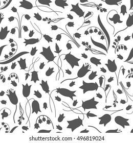 Bell flower pattern. Campanula. Lily. Bluebell pattern. Blue bell.