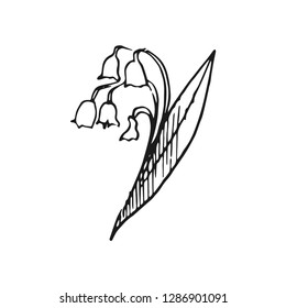 bell flower vector doodle sketch isolated on white background