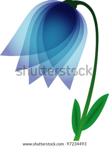 Bell flower, vector illustration.