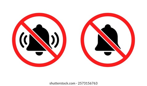 Bell forbidden sign icon in generic style. No notification, prohibition sign symbol