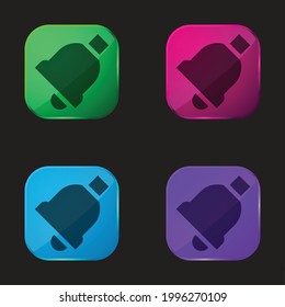 Bell four color glass button icon