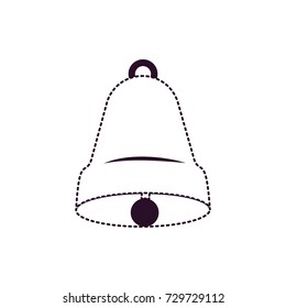 bell front view on dotted monochrome silhouette vector illustration
