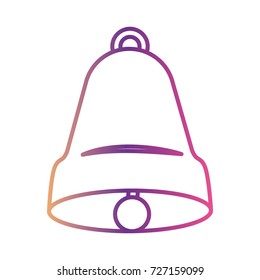 bell front view on gradient color silhouette from yellow to fuchsia vector illustration