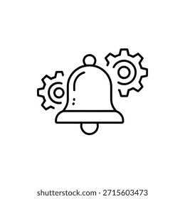 Campana con diseño de icono de engranajes