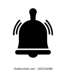 bell glyph flat vector icon