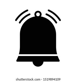 bell glyph flat vector icon
