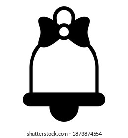 bell glyph icon, Christmas and celebrations. Outline symbol collection. Editable vector Design