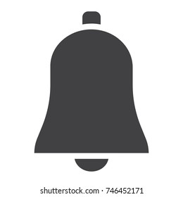 Bell glyph icon, web and mobile, ring sign vector graphics, a solid pattern on a white background, eps 10.