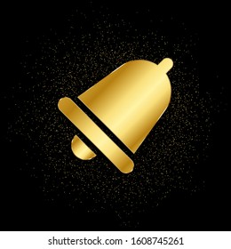bell gold icon. Vector illustration of golden particle background. isolated vector sign symbol - Education icon black background