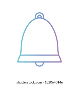 Bell gradient style icon design, Ring alert alarm call jingle handbell object sound and music theme Vector illustration