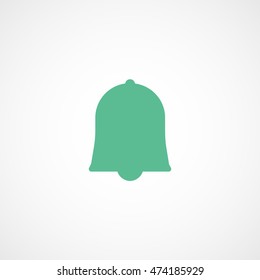 Bell Green Flat Icon On White Background