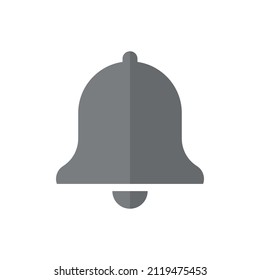 Bell grey flat vector icon