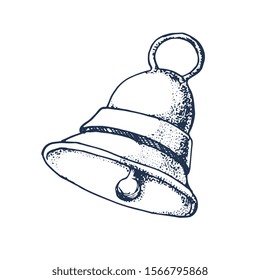 bell, hand drawing vector illustration isolated on white background