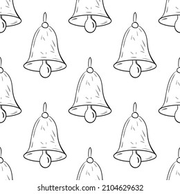 bell hand drawn sketch. Seamless pattern.