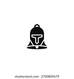 Concepto de diseño de logotipo de guerrero de campana y cabeza.